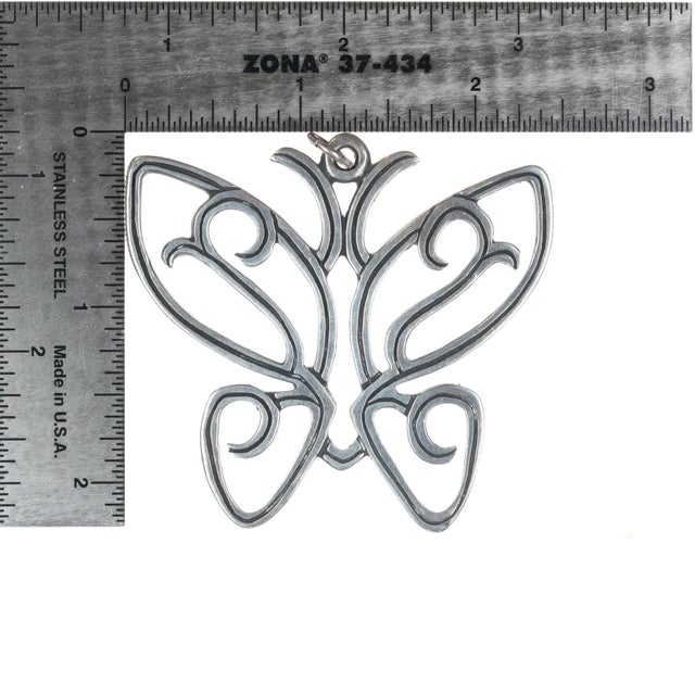 Late 20th Century large Retired James Avery Butterfly Pendant in sterling For Sale - Image 5 of 7