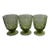1960s Mid-Century Modern Fostoria Mesa Olive Green Footed Juice/Wine Glasses - Set of 4 For Sale