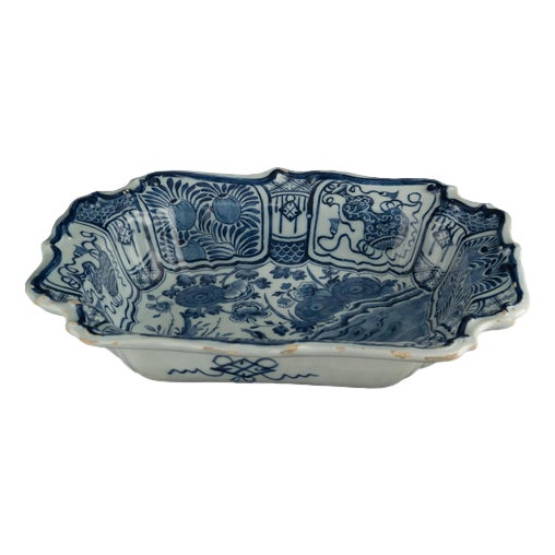 Delft Blue and White Chinoiserie Bowl, 1760s For Sale