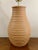 Terra cotta paint over classic plaster lamp. 16" tall to the top of the urn 28" tall to the top of the harp 10" diameter...