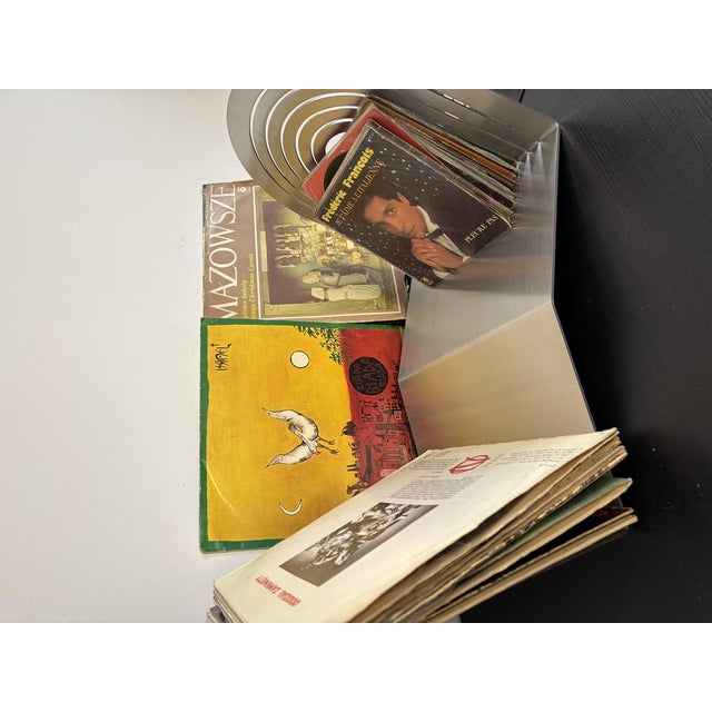 Arc Wave Sculptural Vinyl Record Stand in Stainless Steel by Veliento For Sale - Image 4 of 10