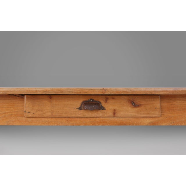 Wood Rustic Elm Dining Table with Drawer, France, 1850s For Sale - Image 7 of 14