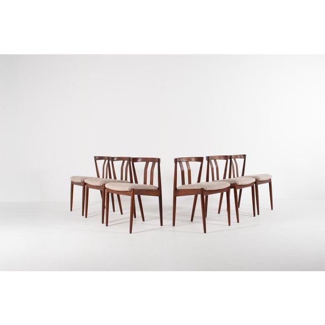 Mid-Century Modern Dining Chairs in Teak by Kai Kristiansen, 1960s, Set of 6 For Sale - Image 3 of 13