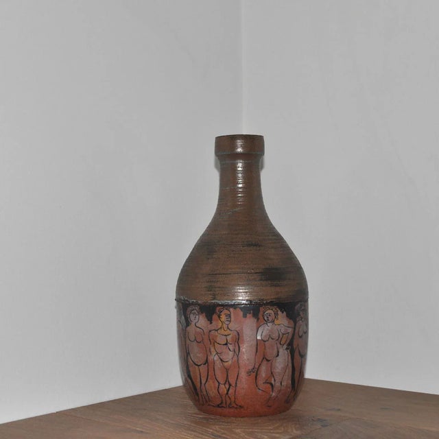 Ceramic Mid 20th Century Studio Ceramic Vase With Contrapposto Motif For Sale - Image 7 of 9