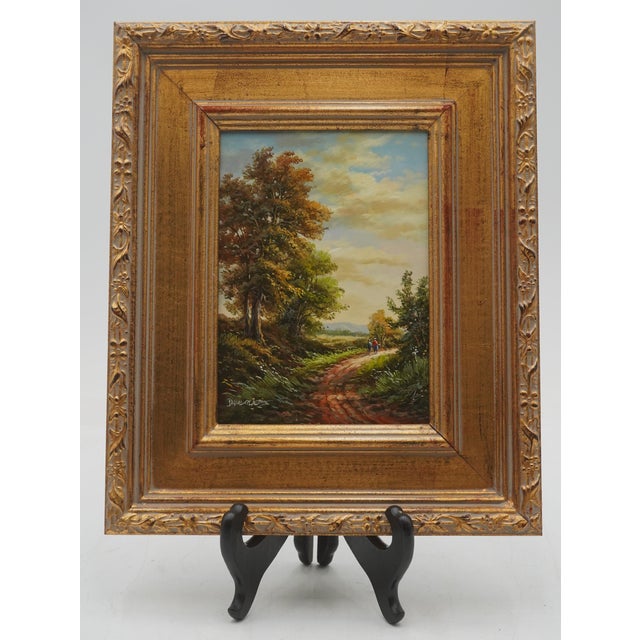 Traditional 1980s Pair of Oil on Board Woodland Landscape Paintings - Signed For Sale - Image 3 of 15