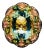 Bochic “Orient” Vintage Diamond, Green Amethyst & Pink Tourmaline Ring Set 18K & Silver For Sale