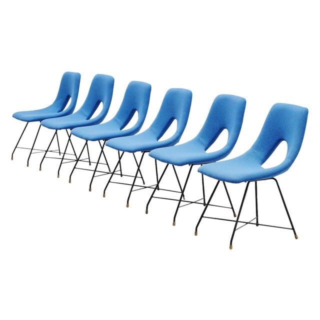 Cosmos Dining Chairs by Augusto Bozzi for Saporiti, Italy, 1954, Set of 6 For Sale
