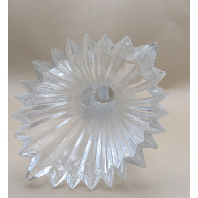 Late 20th Century Mikasa Crystal Diamond Fire 8.25” Flower Vase Curved Stem Art Deco Style Japan For Sale In Dallas - Image 6 of 6