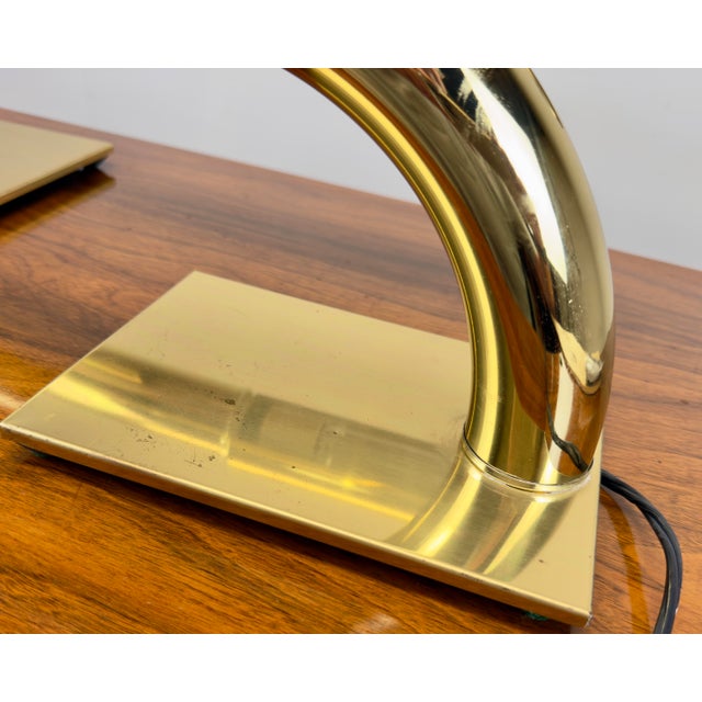 1970s Vintage 1970’s Modernist Brass Swivel Tube Desk Lamp by Jim Bindman for Rainbow Lamp Company For Sale - Image 5 of 12