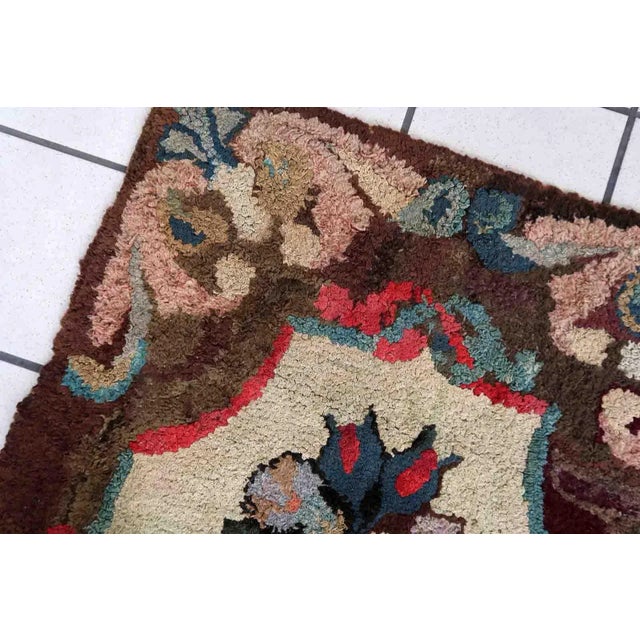1880s Handmade Antique American Hooked Rug 2' X 3.5' For Sale In New York - Image 6 of 11