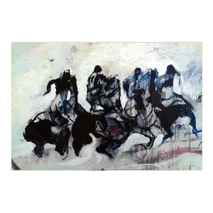 1990s Earl Biss "Riders Sketch in Purple&White" Plate Signed and Numbered Serigraph
