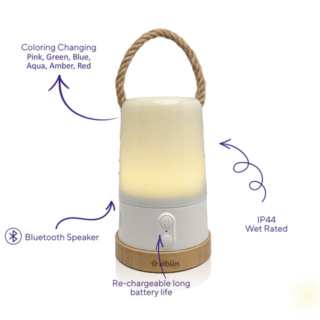 Groove+ Cordless LED Outdoor Table Lamp with Dimmer, Built-in Rechargeable Battery, 3-Level Brightness, Bluetooth Speaker / Color Changing, White For Sale In Charleston - Image 6 of 11