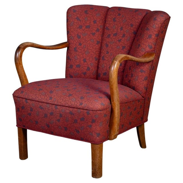 Danish Art Deco Style Lounge Chair attributed to Viggo Boesen, 1950s For Sale - Image 10 of 10