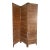 Vintage Rattan 3 Panel Honey Brown Folding Screen or Room Divider, Metal Corners For Sale