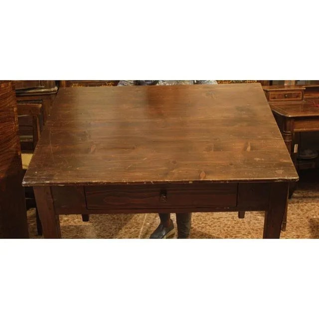 Italian Rustic Table in Fir Wood, 1880s For Sale - Image 9 of 14