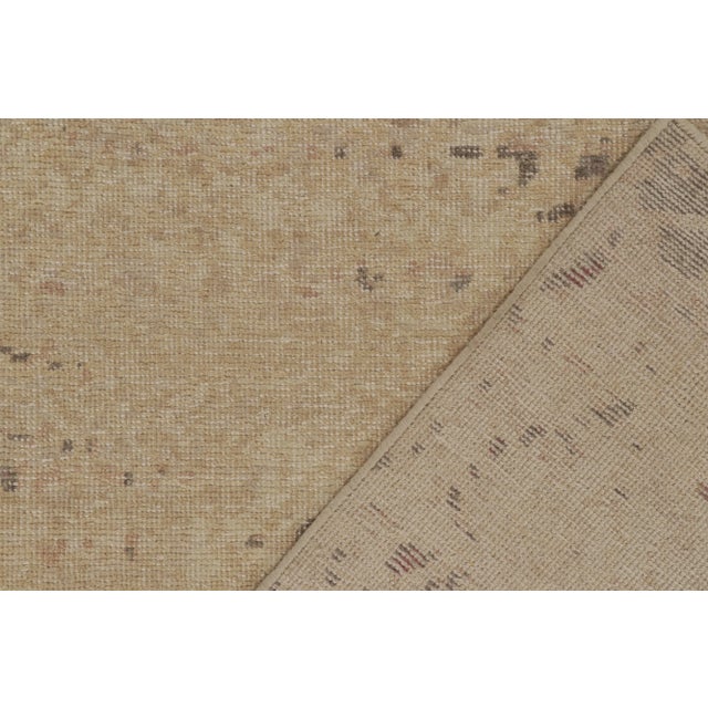 Distressed Style Modern Rug in Beige, Brown Abstract Pattern by Rug & Kilim For Sale In New York - Image 6 of 7