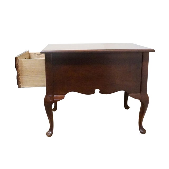 Wood Bassett Furniture Solid Cherry Traditional Style 21" Accent End Table For Sale - Image 7 of 12
