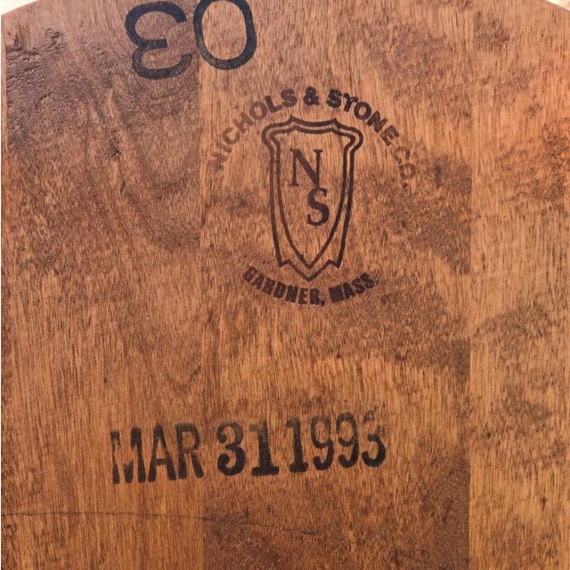 Late 20th Century Solid Wood Traditional Nichols and Stone Wooden Chairs and Amesbury Chair Dining Table For Sale - Image 9 of 14