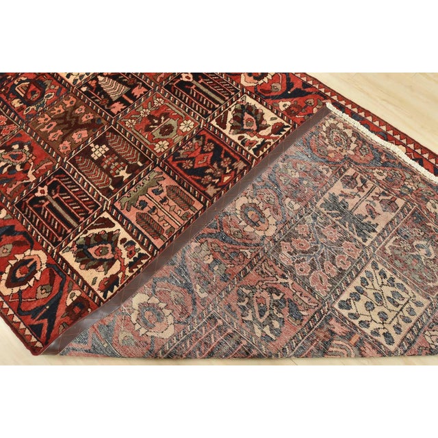 Bakhtiari Rug 5'3'' X 9'11'' Multicolor Wool Semi-Antique Hand-Knotted Carpet For Sale - Image 14 of 15
