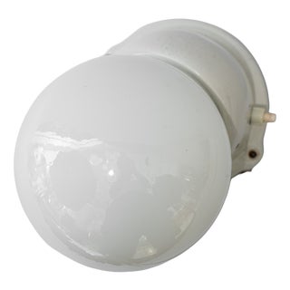 Porcelain Wall Lamp with Opal Glass Shade, Vienna, Austria, 1920 For Sale