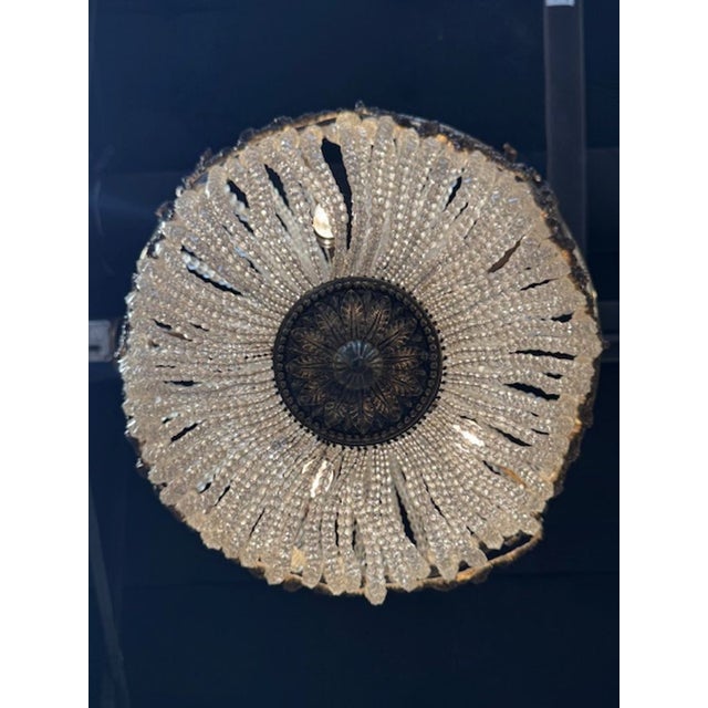 French Antique French Louis XVI Basket Style French Chandelier For Sale - Image 3 of 5