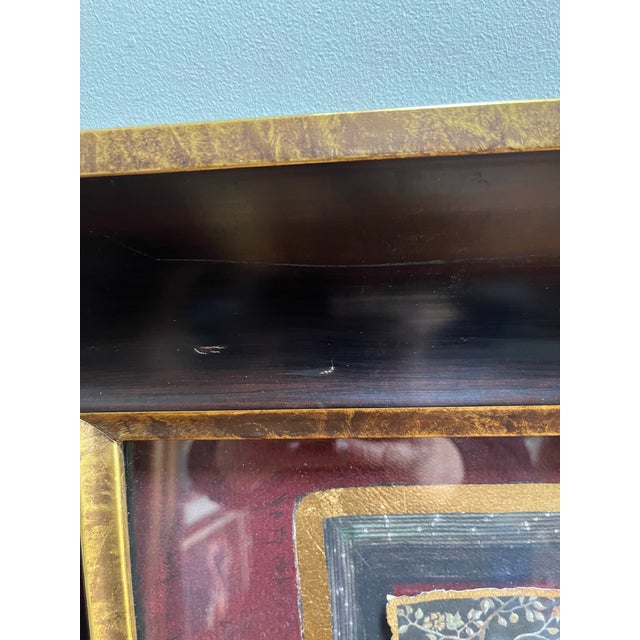 Red Marie - Frederique Framed Mixed Media Collage in Original Frame For Sale - Image 8 of 10