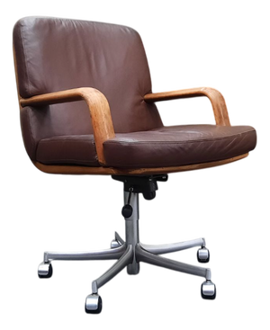 Leather Office Chair by Bernd Münzebrock for Walter Knoll, 1970s