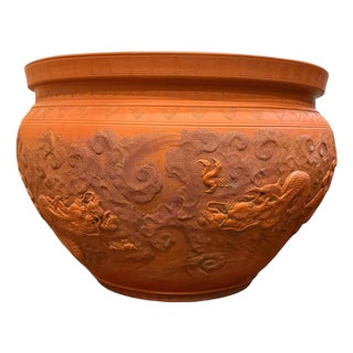Large Dragon Terracotta Pot Garden Planter For Sale