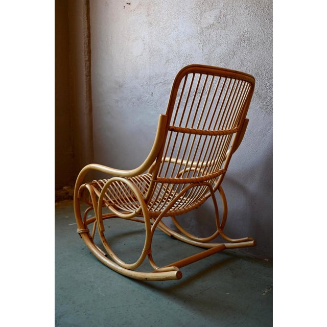 Vintage Rattan Rocking Chair, 1960s For Sale - Image 4 of 13