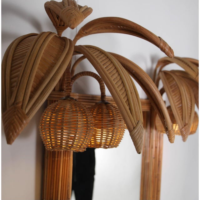Illuminated Rattan Mirror For Sale - Image 5 of 18