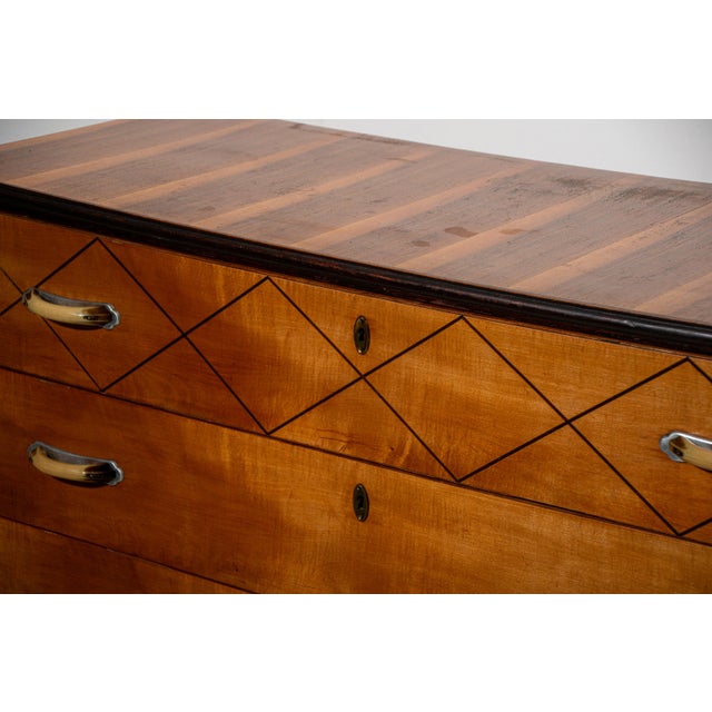 Italian Chest of Drawers in Teak with Faux Bone Handles, 1940 For Sale - Image 10 of 18