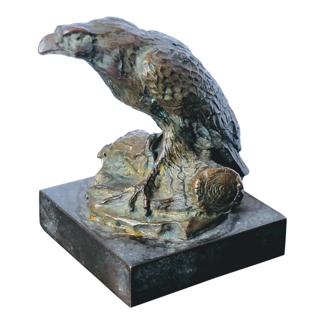 Bronze Eagle Bird Usa Symbolic Miniature Sculpture
