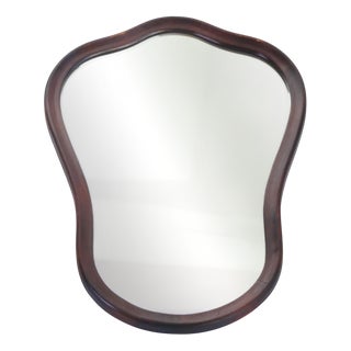 Vintage Dutch Scalloped Wooden Mirror, 1960s For Sale