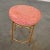 Mid 20th Century Mid-20th Century Italian Style Round Stool With Rose Damask Seat & Gilt Metal Faux Bamboo Legs For Sale - Image 5 of 13
