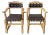 Vintage Mid-Century Ranch Oak Leather Strapped Arm Chairs - A Pair For Sale