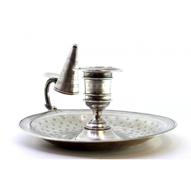 Metal Guilloche Silver Paddle with Monogram Card For Sale - Image 7 of 8