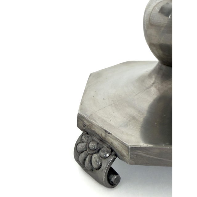 1930s Swedish Grace Pewter Lamp by Jakob Engman for Gab Guldsmedsaktiebolaget, 1933 For Sale - Image 5 of 9