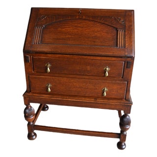 Antique Oak Ladies Secretaire For Sale