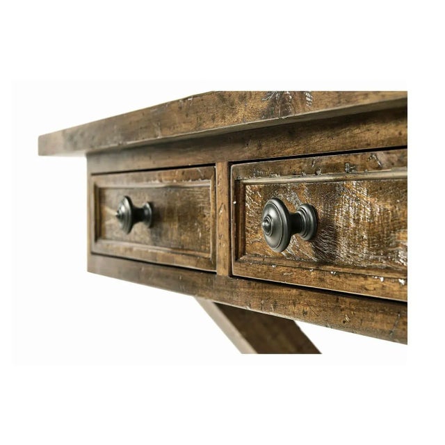 Rustic Country Walnut Desk - Light Driftwood finish For Sale - Image 4 of 6