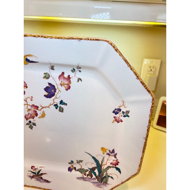 Vintage Wedgwood Devon Rose Georgetown Collection Bamboo Trim Platter For Sale - Image 9 of 11