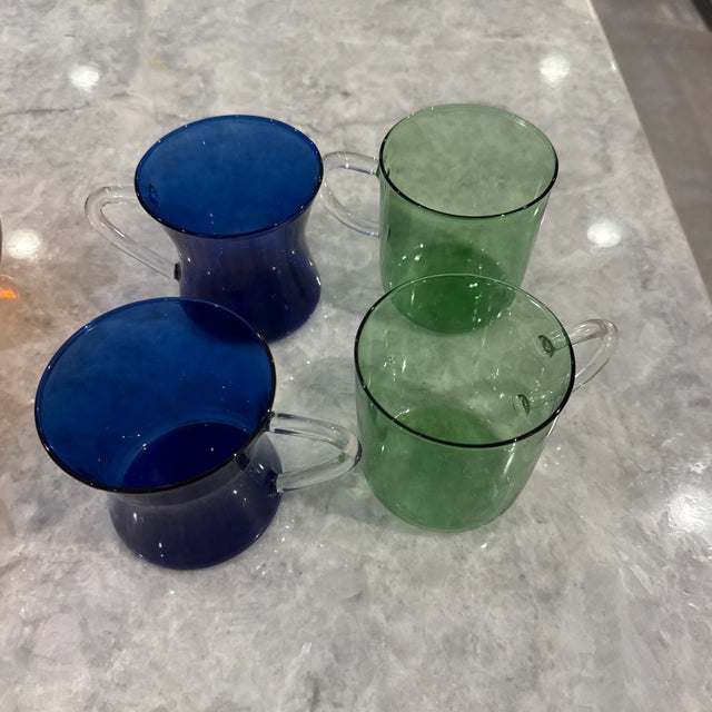 Modern Cepriani Set of Multicolored Glass Coffee/Tea Cups For Sale - Image 3 of 4