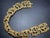 MCM Jewelry Signed Crown Trifari Volcanic-Textured Gold-Tone Heavy Link Bracelet For Sale In South Bend - Image 6 of 7