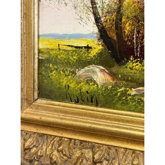 Louis Rolin, Landscape, Oil Painting on Panel, 19th Century, Framed For Sale - Image 4 of 4