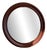 Vintage Round Mirror with Mahogany Wood-Effect Frame, 1970s For Sale