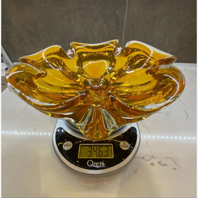 Bohemia Bohemia Heavy Thick Art Glass Vase, 1970 For Sale - Image 4 of 8