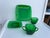 Mid-Century Modern Vintage Mid Century 1940 Green Glass Sugar Bowl, Creamer & Plate Set of 4 For Sale - Image 3 of 9