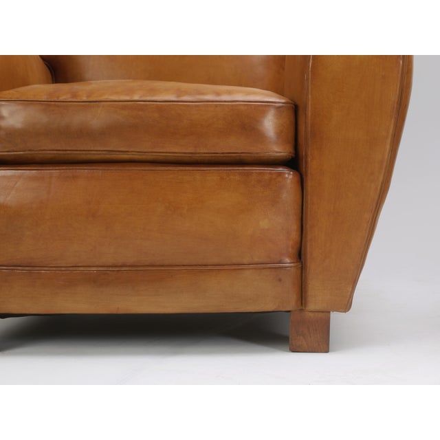 Pair of Art Deco French Leather Club Chairs For Sale - Image 10 of 12