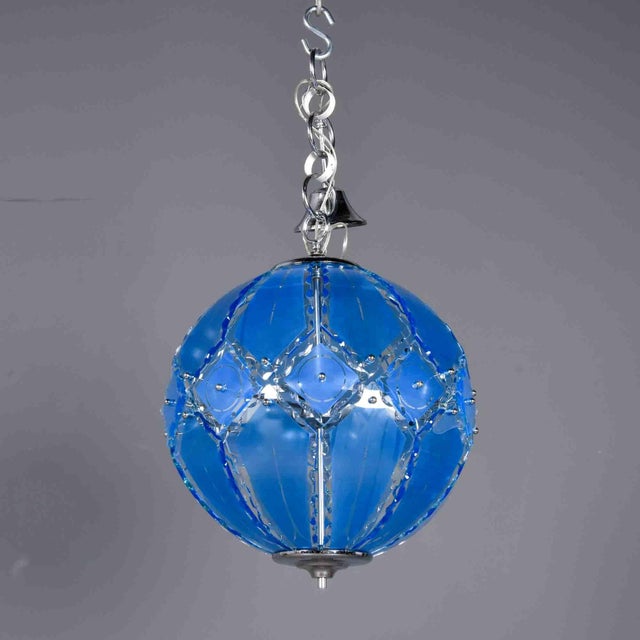 1960s 1960s Mid-Century Modern Italian Murano Glass Pendant Light by Zero Quattro for Fontana Arte For Sale - Image 5 of 8
