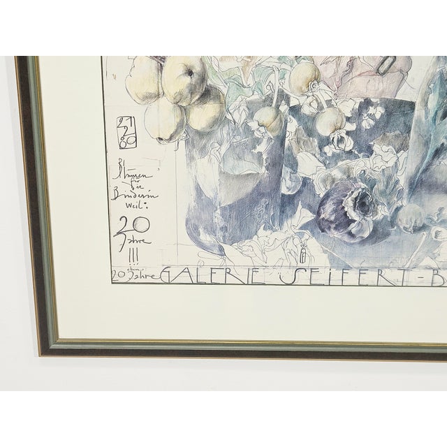 Horst Janssen, Print Flowers for the Binder Because\., 1980, Lithograph For Sale - Image 4 of 17