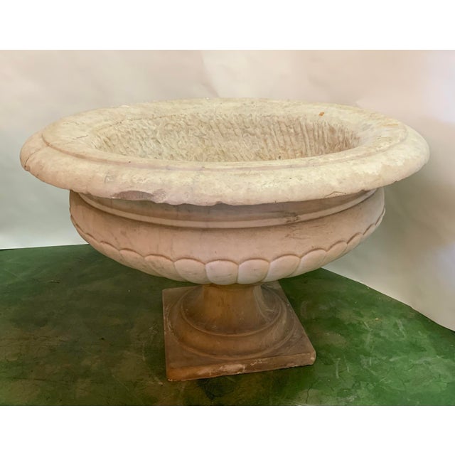 Grand Scale Hand Carved Marble Urns - a Pair For Sale - Image 11 of 13